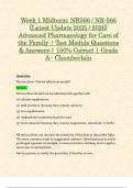 Week 1 - 4 Midterm & Week 5 - 8 Final Exam: NR566 / NR-566 (Latest 2025 / 2026 Updates STUDY BUNDLE WITH COMPLETE SOLUTIONS) Advanced Pharmacology for Care of the Family | Questions and Verified Answers | 100% Correct | Grade A - Chamberlain