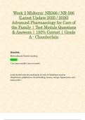 Week 2 Midterm: NR566 / NR-566 (Latest Update 2025 / 2026) Advanced Pharmacology for Care of the Family | Test Module Questions & Answers | 100% Correct | Grade A - Chamberlain