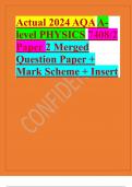 Actual 2024 AQA A-level PHYSICS 7408/2 Paper 2 Merged Question Paper + Mark Scheme + Insert