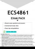 ECS4861 EXAM PACK 2025 - DISTINCTION GUARANTEED