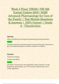 Week 5 & 6 Final Exam: NR566 / NR-566 (Latest 2025 / 2026 Updates STUDY BUNDLE WITH COMPLETE SOLUTIONS) Advanced Pharmacology for Care of the Family | Questions and Verified Answers | 100% Correct | Grade A - Chamberlain