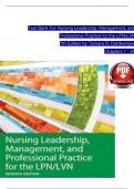 TEST BANK For Nursing Leadership, Management, and Professional Practice for the LPN/LVN, 7th Edition by Tamara R. Dahlkemper, Verified Chapters 1 - 20, Complete Newest Version