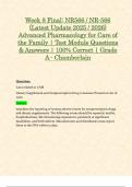 Week 8 Final: NR566 / NR-566 (Latest Update 2025 / 2026) Advanced Pharmacology for Care of the Family | Test Module Questions & Answers | 100% Correct | Grade A - Chamberlain