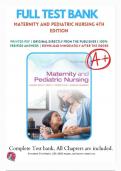 Maternity and Pediatric Nursing 4th Edition Ricci Kyle Carman Test Bank