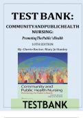 Test Bank for Community and Public Health Nursing: Promoting the Public's Health, 10th Edition (Rector, 2024), Chapter 1-30 + Pre-Lecture Quizzes | All Chapters