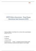 EPPP Ethics Questions - Final Exam Questions And Answers 2025