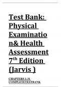 Test Bank: Physical Examinatio n& Health Assessment 7 th Edition (Jarvis )