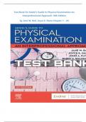 Test Bank For Seidel's Guide to Physical Examination 10th Edition By Jane Ball, Joyce Dains, John Flynn, Barry Solomon, Rosalyn Stewart | 9780323761833 |Chapter 1-26