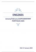 ENG2601 January/February (SUPPLEMENTARY PORTFOLIO) 2025 - DUE 17 January 2025