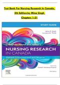 Test bank for nursing research in canada 4th edition by mina singh cherylyn cameron geri lobiondo wood and