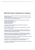 MIS 2101 Exam 2 Questions & Answers