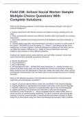 Field 238: School Social Worker Sample Multiple-Choice Questions With Complete Solutions.