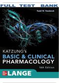 Test Bank For Katzung's Basic and Clinical Pharmacology, 16th Edition by Todd W. Vanderah isbn-978-1260463309 Chapters 1-67 Complete Guide Latest Verified Edition