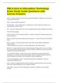 FBLA Intro to Information Technology Exam Study Guide Questions with Correct Answers