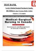 Test Bank for Lewis's Medical-Surgical Nursing in Canada, 5th Edition(Tyerman, 2023), Chapter 1-72 | All Chapters