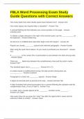 FBLA Word Processing Exam Study Guide Questions with Correct Answers