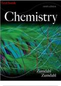 TEST BANK FOR ZUMDAHL CHEMISTRY 9TH EDITION (Complete Test Bank with Questions and Answers)