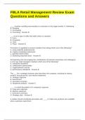 FBLA Retail Management Review Exam Questions and Answers