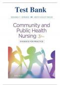 Test Bank for Community & Public Health Nursing: Evidence for Practice 3rd Edition by Rosanna DeMarco PhD RN PHCNS-BC APHN-B (Author) ALL CHAPTERS COVERED GRADED A+ 