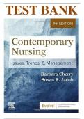 Test Bank for Contemporary Nursing: Issues, Trends, & Management 9th Edition by Barbara Cherry DNSc MBA RN NEA-BC (Author) ALL CHAPTERS COVERED GRADED A+ 