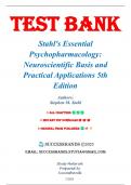 Test Bank - Stahl's Essential Psychopharmacology 5th Edition Neuroscientific Basis and Practical Applications (Stephen M. Stahl, 2021), All Chapters 1-13