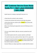 NRF Customer Service Exam Study Guide Prt 1 | Q&A Latest 2024/2025 | 100% PASS