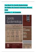 TEST BANK For Gordis Epidemiology, 7th Edition By David D Celentano; Moyses Szklo, Verified Chapters 1 - 20, Complete Newest Version