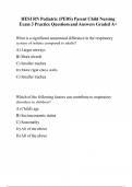 HESI RN Pediatric (PEDS) Parent Child Nursing Exam 3 Practice Questions and Answers Graded A+