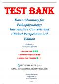 Test Bank for Davis Advantage for Pathophysiology: Introductory Concepts and Clinical Perspectives 3rd Edition by Capriotti, 9781719648592 (All Chapters 1-47)