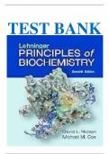 Test Bank for Lehninger Principles of Biochemistry Seventh Edition by David L. Nelson  (QUESTIONS AND MULTIPLE CHOICES) (ALL CHAPTERS COVERED) (GRADED A+) 