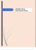 ASVAB: Shop Information Exam  Questions and Answers 100% Solved