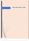 NSG6440 FINAL EXAM Questions with  100% Correct Answers | Graded A+