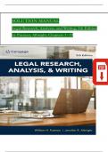 Solution Manual for Legal Research, Analysis, and Writing 5th Edition by Putman & Albright ISBN: 9780357619445, All 19 Chapters Covered, Verified Latest Edition