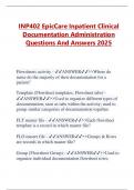 INP402 EpicCare Inpatient Clinical  Documentation Administration  Questions And Answers 2025 Flowsheets activity - ANSWER>>Where do  nurse do the majority of their documentation for a  patient