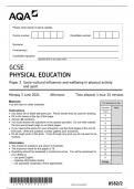 2024 GCSE AQA Physical Education Paper and Answers