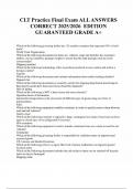 CLT Practice Final Exam ALL ANSWERS CORRECT 2025/2026  EDITION GUARANTEED GRADE A+