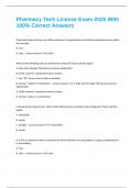 Pharmacy Tech License Exam 2025 With 100% Correct Answers