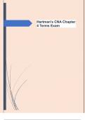 Hartman's CNA Chapter 4 Terms Exam  Q&A 100% Guaranteed Success