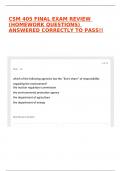 CSM 405 FINAL EXAM REVIEW (HOMEWORK QUESTIONS) ANSWERED CORRECTLY TO PASS!!