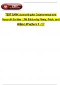 TEST BANK For Accounting for Governmental and Nonprofit Entities 19th Edition by Neely, Reck, Lowensohn and Wilson All 1-17 Chapters Covered ,Latest Edition