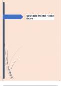 Saunders Mental Health Exam Questions  with 100% Correct Answers | Graded A+