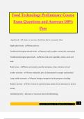 Food Technology Preliminary Course Exam Questions and Answers 100% Pass