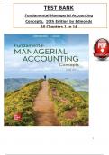 TEST BANK  Fundamental Managerial Accounting Concepts, 10th Edition by Edmonds  All Chapters 1 to 14