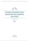 PHYSICS MIDTERM EXAM QUESTION AND ANSWER 2024/2025