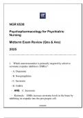 NGR 6538 (UF) Psychopharmacology for Psychiatric Nursing Midterm Exam Review Qns & Ans 2025