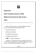 NGR 6740 (UF) Role Transition (Issues in APN) Midterm Exam Review Qns & Ans 2025