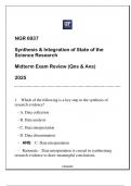 NGR 6937 (UF) Synthesis & Integration of State of the Scientific Research Midterm Exam Review Qns & Ans