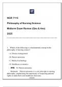 NGR 7115 (UF) Philosophy of Nursing Science Midterm Exam Review Qns & Ans 2025.