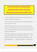 North Carolina Nursing Home Administrator Study Set Exam Questions and Answers 100% Pass