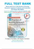 TEST BANK FOR BURNS AND GROVE'S THE PRACTICE OF NURSING RESEARCH 8TH EDITION (Appraisal, Synthesis, and Generation of Evidence) BY GRAY, GROVE & SUTHERLAND